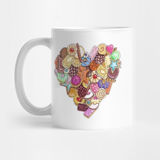 Cookie Lover Heart Made Of Biscuits Mug